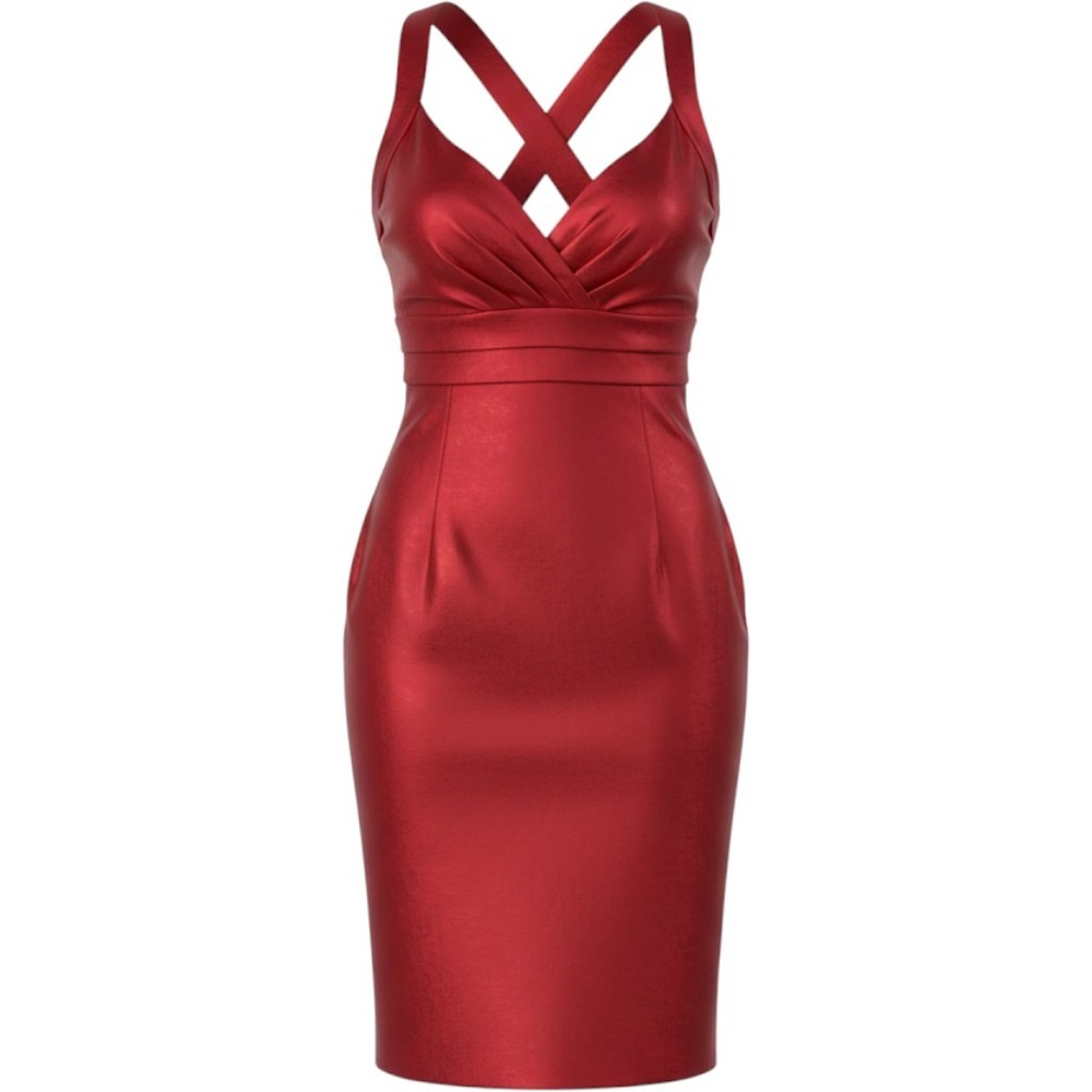 NWT Laundry Shelli Segal Red Satin Cocktail Dress Size 2 Saks $245